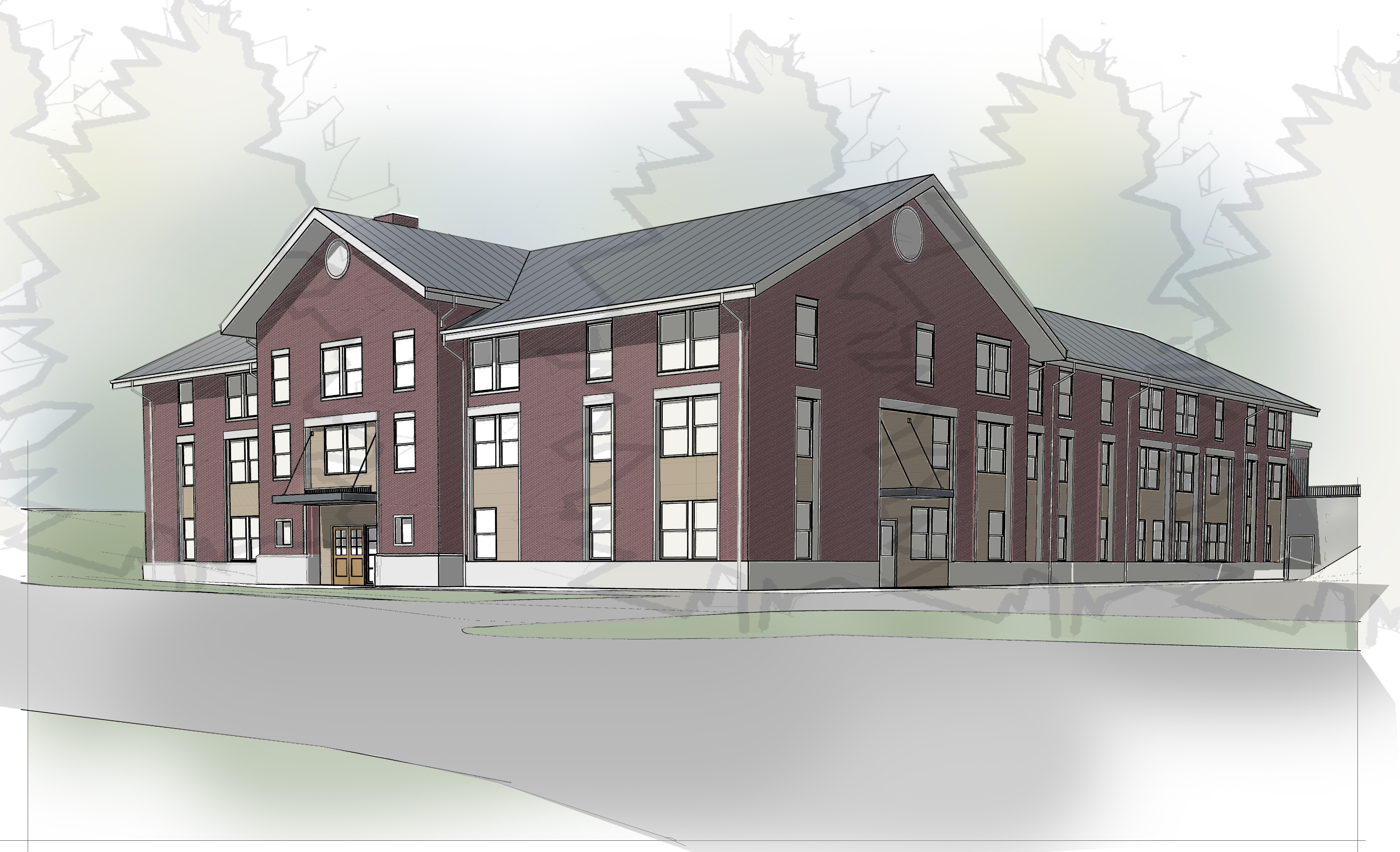 This building will hold 33 homes for single adults and six homes for families.