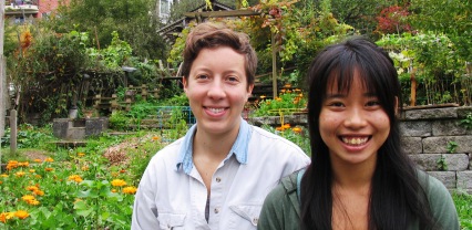 Siena Ezekiel and Vania Chan in the Children's Garden