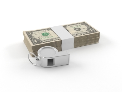Dollar bills with whistle