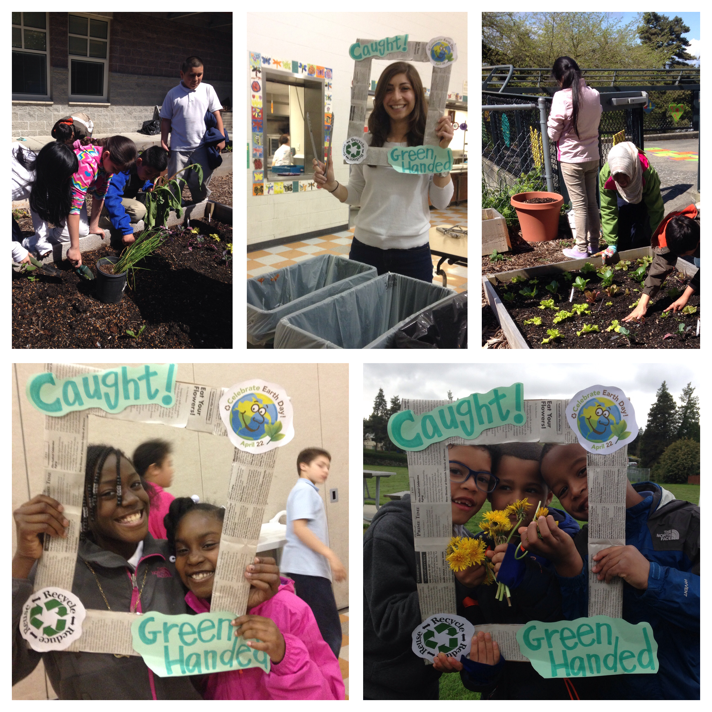 Students at Emerson embraced the title of "Compost Hero" with their fearless leader, Ms. Randa, a fellow Apple Corps Member (pictured top center)
