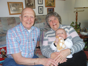 With their 18th great-grandchild, Jace 