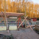 Day two begins with the construction of the canopies.