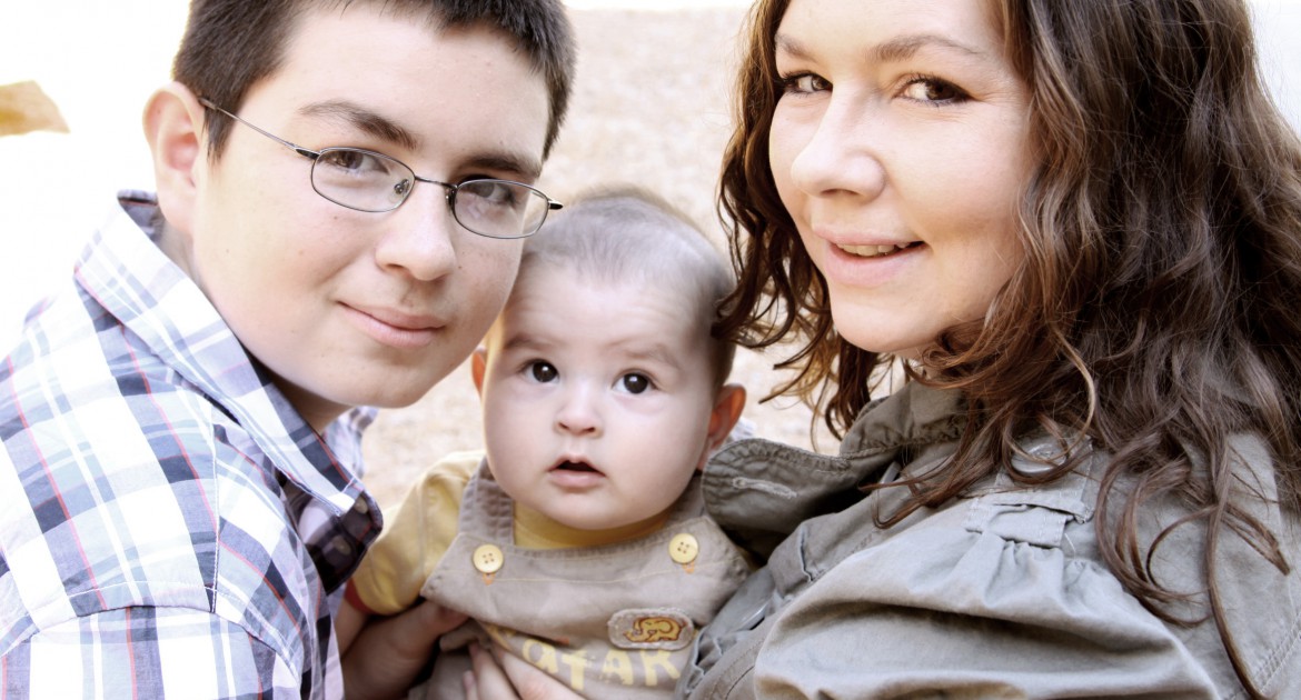 Alena Rogers, JourneyHome program participant, with her two boys, Brian (left) & Gabriel (center), in 2010