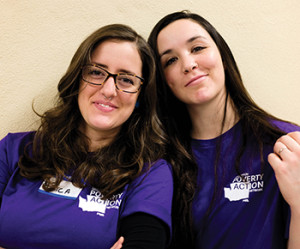 Poverty Action’s Service Learning Interns, Arica Kincheloe &amp; Mallory Van Abbema (Photo by Shawna Collins)