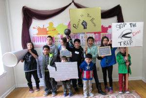 Anthony with other kids participating in MLK Lobby Day fun (photo by Lee Boles)