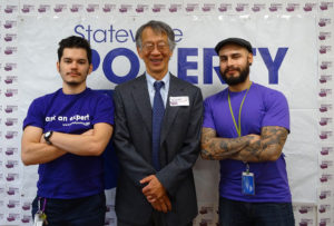 Some of Anthony's friends at Poverty Action (l to r): Davíd Reyes, Tony Lee and Rolando Avila (photo by Shawna Collins)