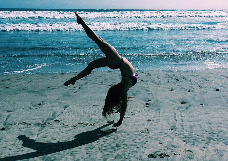 backflip on beach