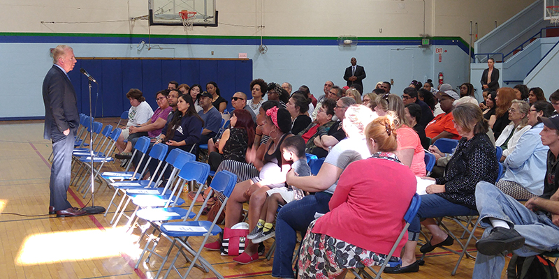 Seattle Mayor Ed Murray meets with residents about the police shooting of Charleena Lyles