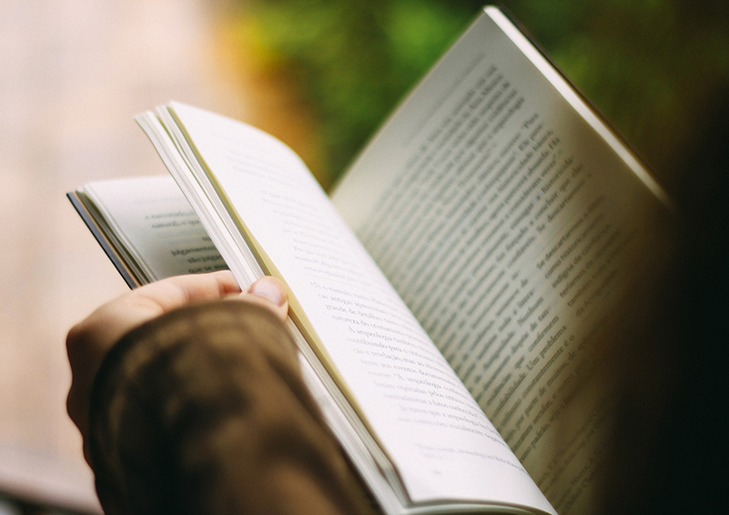 hand holding book