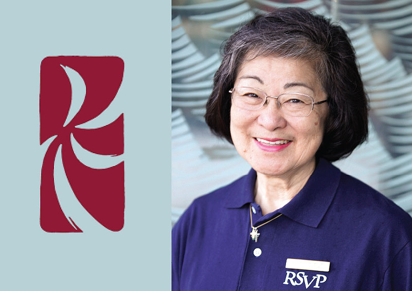 Portrait of Lillian Hayashi with the Keiro NW Logo