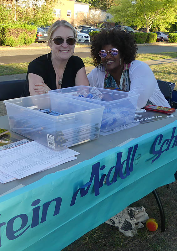Eckstein Middle School staff (l to r): Jolene Anderson & Deheen Evans
