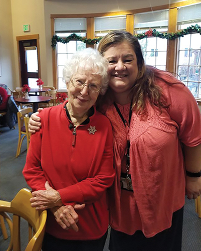Zorna, Director of Administrative Services with Volunteer Maggie (105 years), a Northshore member since they opened their doors in 1976 