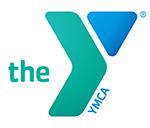 the YMCA logo, aqua and blue