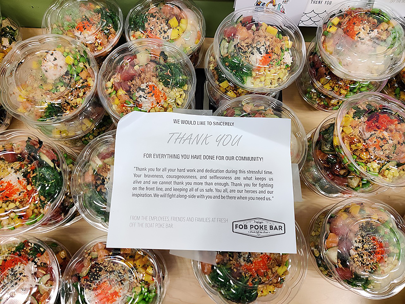 Thank you note to the healthcare workers from Pokebar