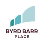 Byrd Barr Place logo - light blue, teal and black text