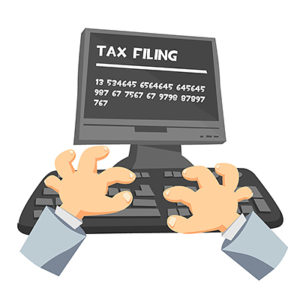 Animated image of tax filing