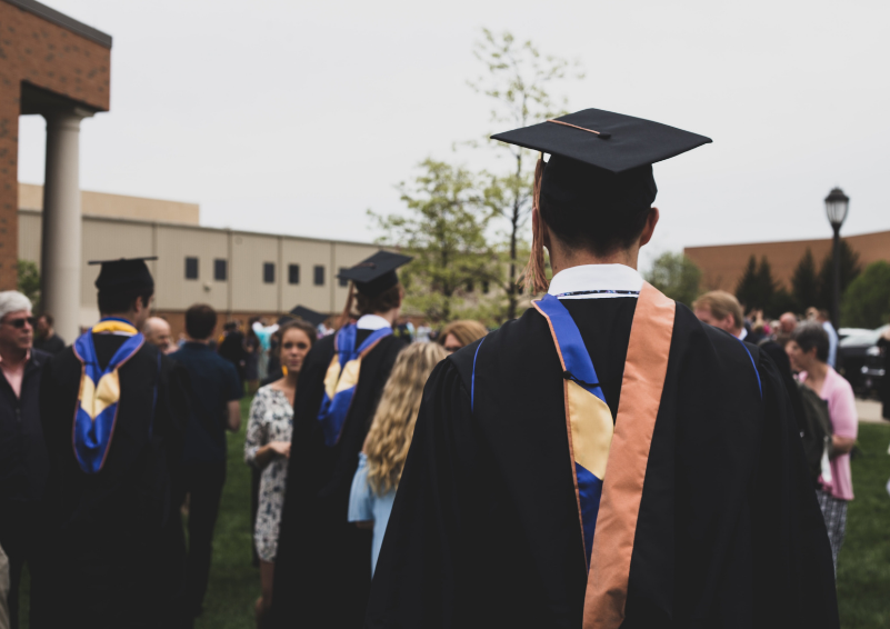 A student at graduation